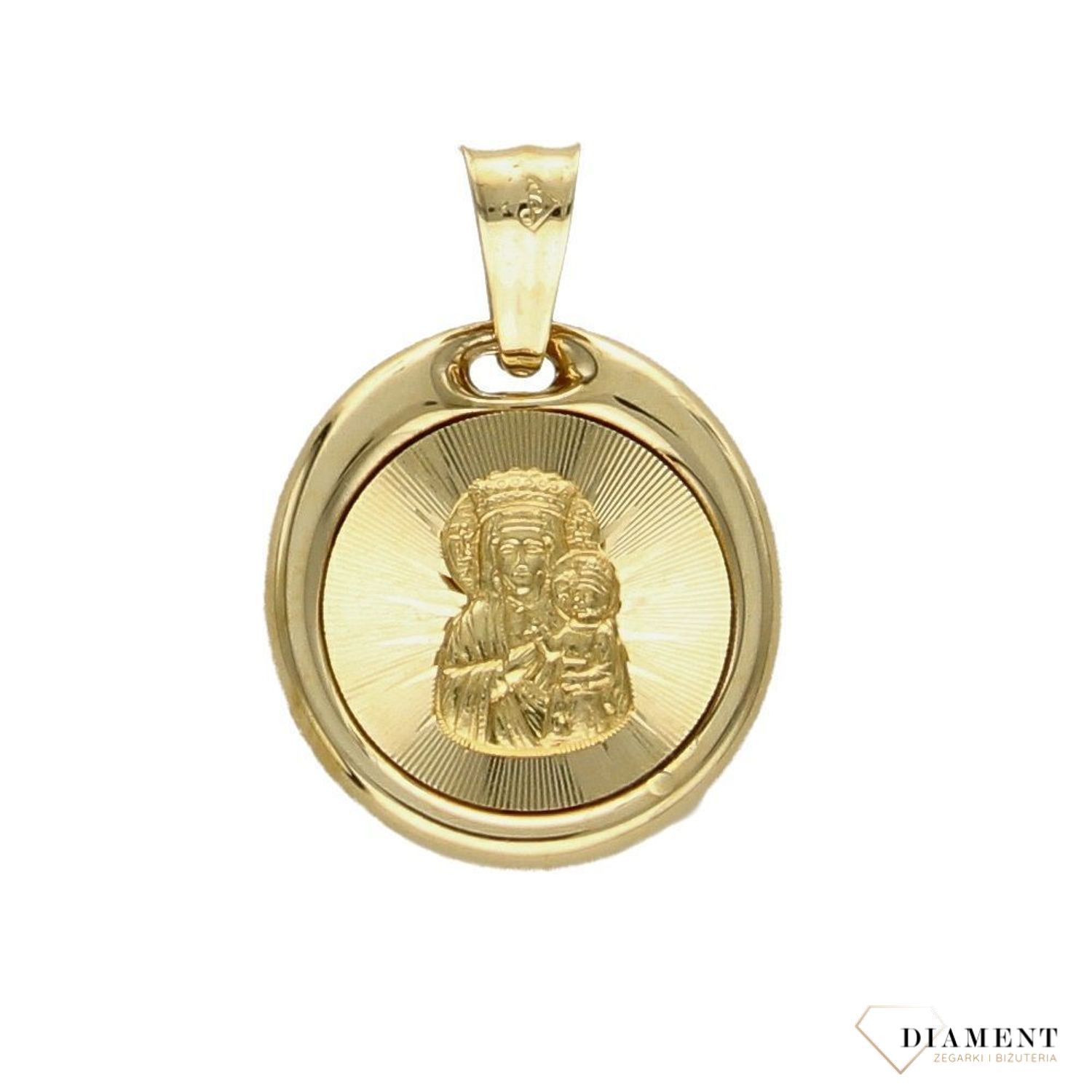 Złota zawieszka 585 okrągły medali ZA 3962A.jpg